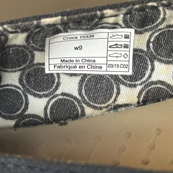 CROCS Black Slip On Flats 6.5/7M - Picture 5 of 6